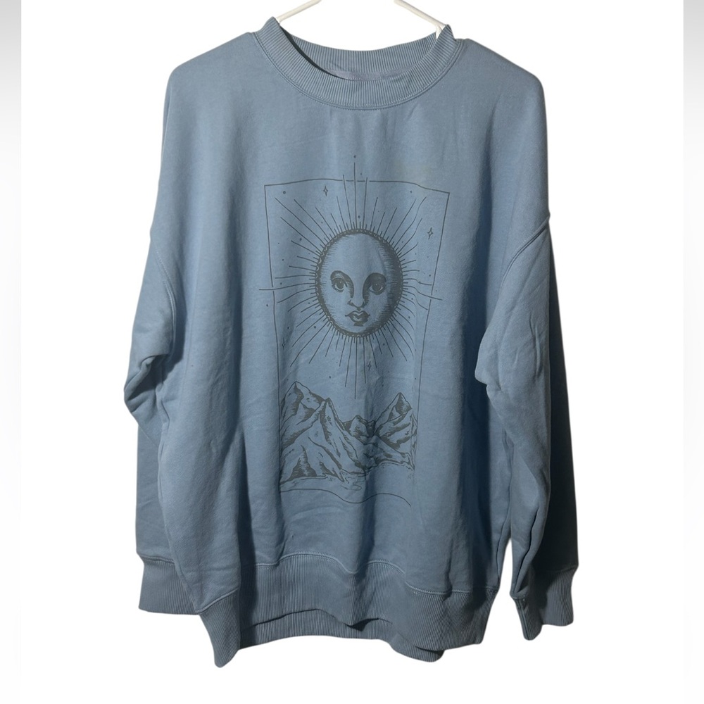 American Eagle Outfitters Sky Blue Sun and Mountain Sweatshirt